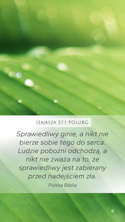 Izajasza 57:1 POLUBG Bible Verse Image