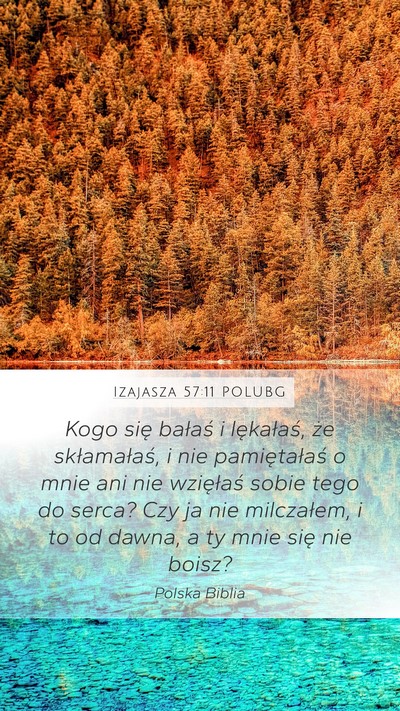 Izajasza 57:11 POLUBG Bible Verse Image