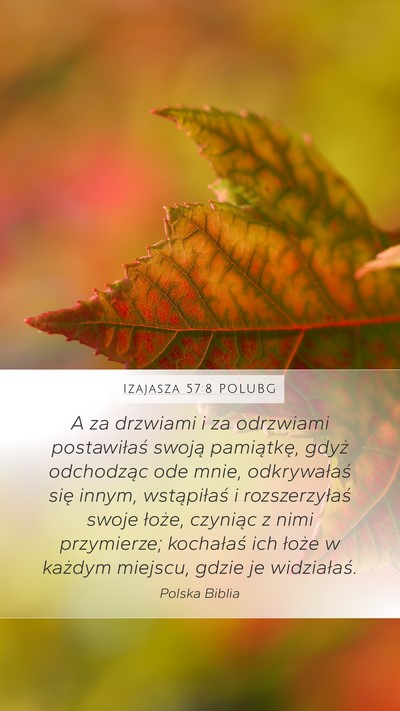 Izajasza 57:8 POLUBG Bible Verse Image