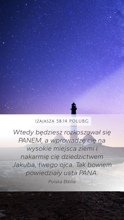 Izajasza 58:14 POLUBG Bible Verse Image