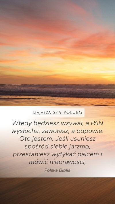 Izajasza 58:9 POLUBG Bible Verse Image