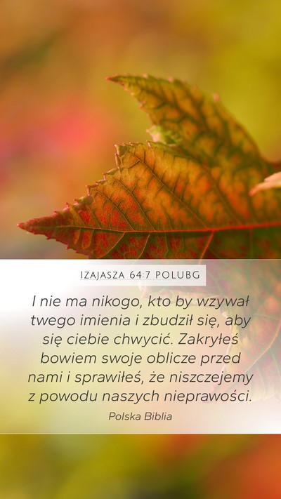 Izajasza 64:7 POLUBG Bible Verse Image