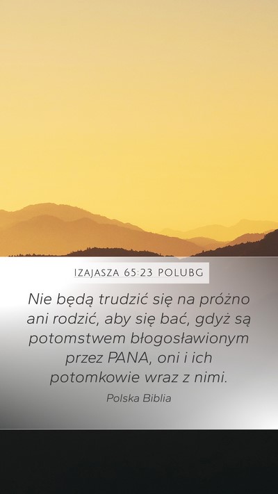 Izajasza 65:23 POLUBG Bible Verse Image