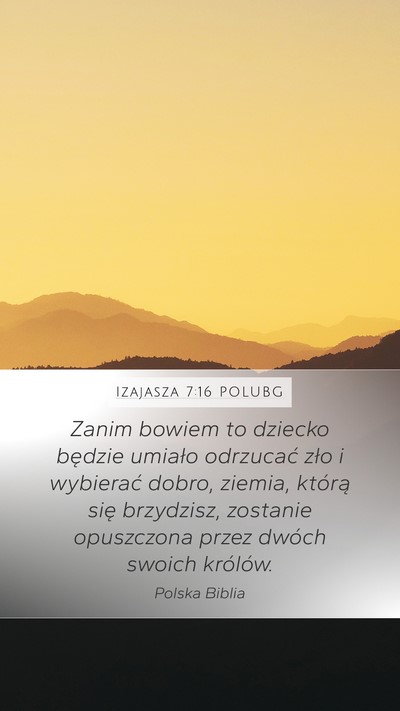 Izajasza 7:16 POLUBG Bible Verse Image