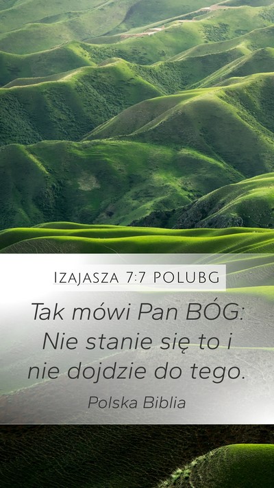 Izajasza 7:7 POLUBG Mobile Phone Wallpaper - Tak mówi Pan BÓG: Nie stanie się to i nie - Mobile Bible Verse Wallpaper