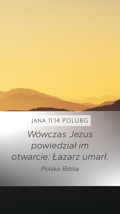 Jana 11:14 POLUBG Mobile Phone Wallpaper - Wówczas Jezus powiedział im otwarcie: Łazarz - Mobile Bible Verse Wallpaper