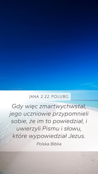 Jana 2:22 POLUBG Mobile Phone Wallpaper - Gdy więc zmartwychwstał, jego uczniowie - Mobile Bible Verse Wallpaper
