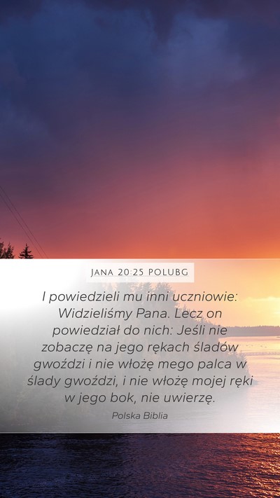 Jana 20:25 POLUBG Bible Verse Image