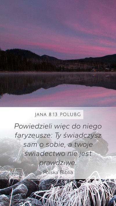 Jana 8:13 POLUBG Bible Verse Image