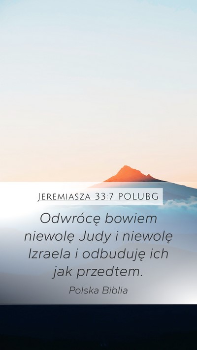 Jeremiasza 33:7 POLUBG Bible Verse Image
