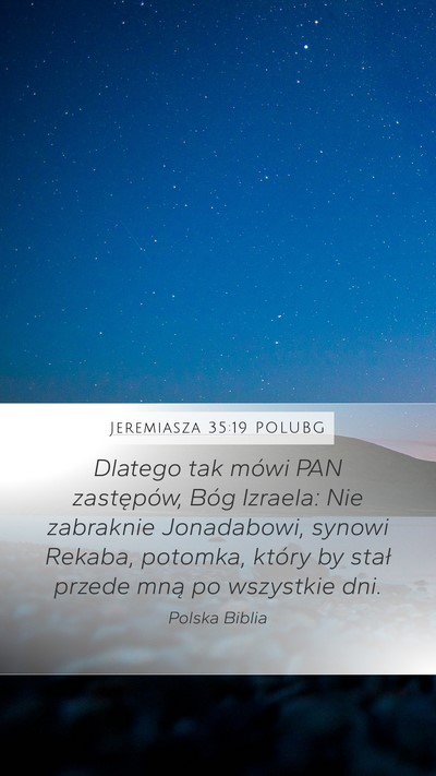 Jeremiasza 35:19 POLUBG Bible Verse Image