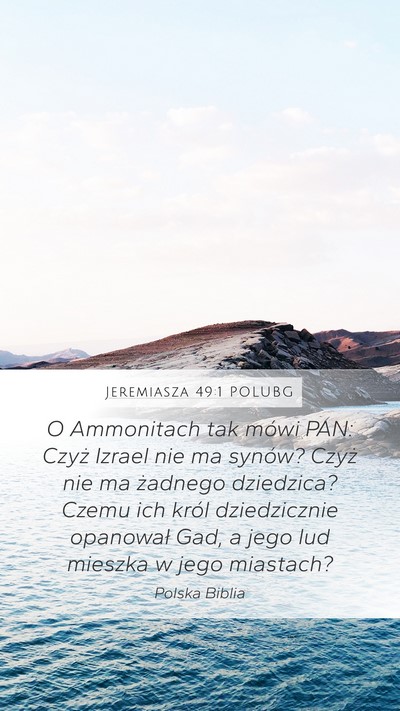 Jeremiasza 49:1 POLUBG Bible Verse Image