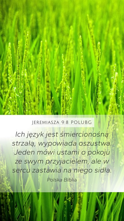 Jeremiasza 9:8 POLUBG Mobile Phone Wallpaper - Ich język jest śmiercionośną strzałą, - Mobile Bible Verse Wallpaper