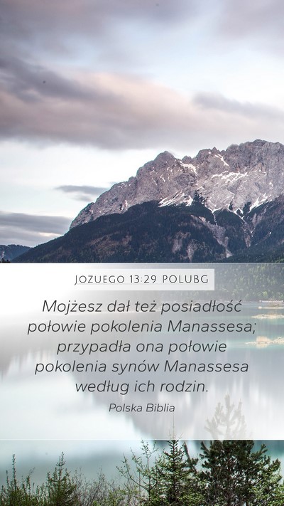 Jozuego 13:29 POLUBG Bible Verse Image