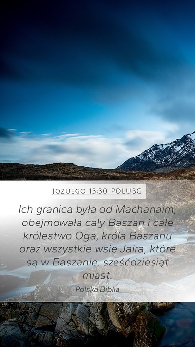 Jozuego 13:30 POLUBG Bible Verse Image