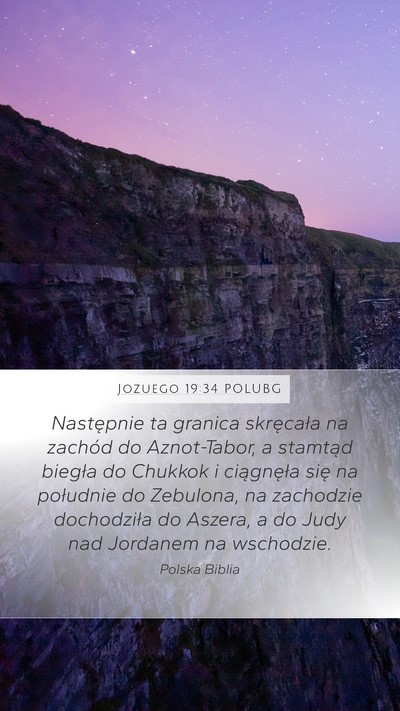 Jozuego 19:34 POLUBG Mobile Phone Wallpaper - Następnie ta granica skręcała na zachód do - Mobile Bible Verse Wallpaper