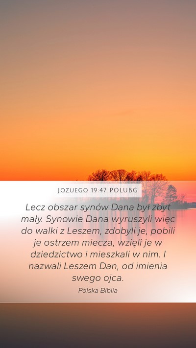 Jozuego 19:47 POLUBG Bible Verse Image