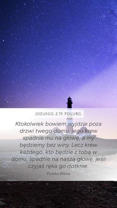 Jozuego 2:19 POLUBG Mobile Phone Wallpaper - Ktokolwiek bowiem wyjdzie poza drzwi twego domu, - Mobile Bible Verse Wallpaper