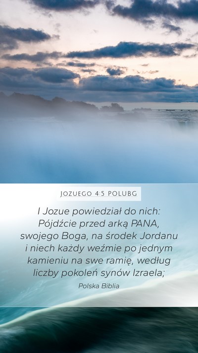 Jozuego 4:5 POLUBG Mobile Phone Wallpaper - I Jozue powiedział do nich: Pójdźcie przed - Mobile Bible Verse Wallpaper