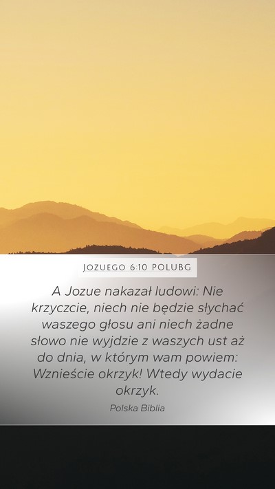 Jozuego 6:10 POLUBG Bible Verse Image
