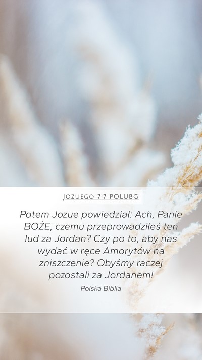 Jozuego 7:7 POLUBG Bible Verse Image