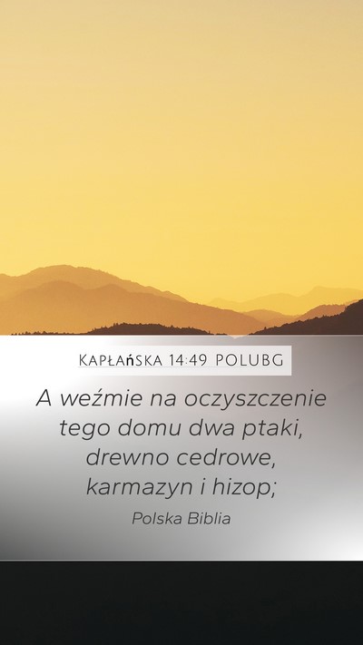 Kapłańska 14:49 POLUBG Bible Verse Image