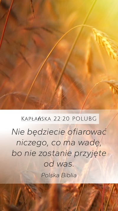 Kapłańska 22:20 POLUBG Bible Verse Image