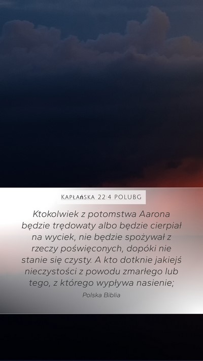 Kapłańska 22:4 POLUBG Bible Verse Image