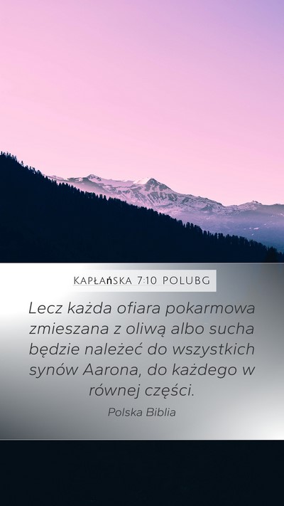 Kapłańska 7:10 POLUBG Bible Verse Image