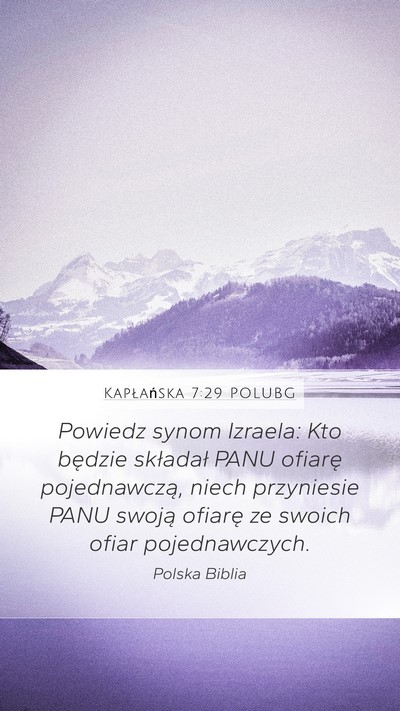 Kapłańska 7:29 POLUBG Bible Verse Image