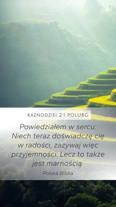 Kaznodziei 2:1 POLUBG Mobile Phone Wallpaper - Powiedziałem w sercu: Niech teraz doświadczę - Mobile Bible Verse Wallpaper