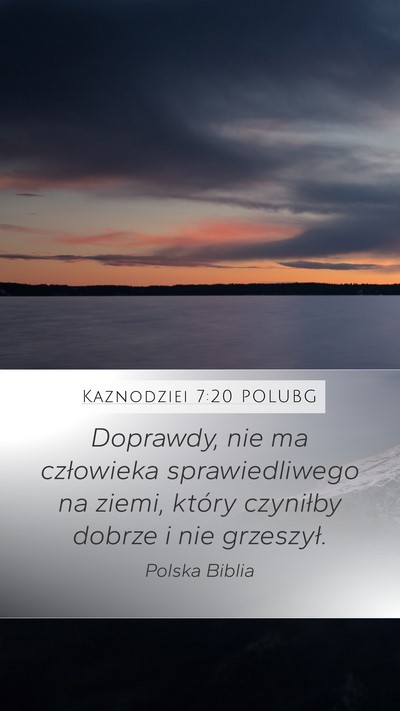 Kaznodziei 7:20 POLUBG Bible Verse Image