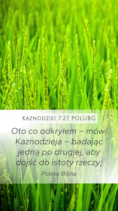 Kaznodziei 7:27 POLUBG Bible Verse Image