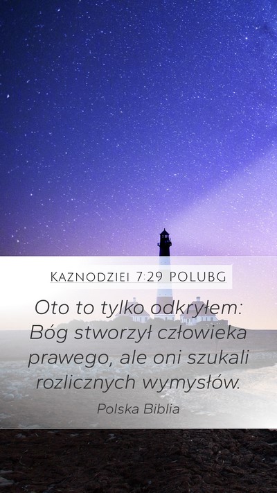 Kaznodziei 7:29 POLUBG Bible Verse Image