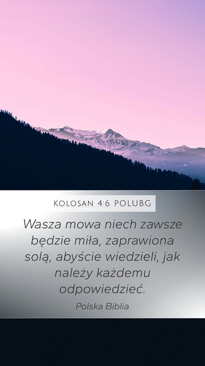 Kolosan 4:6 POLUBG Bible Verse Image
