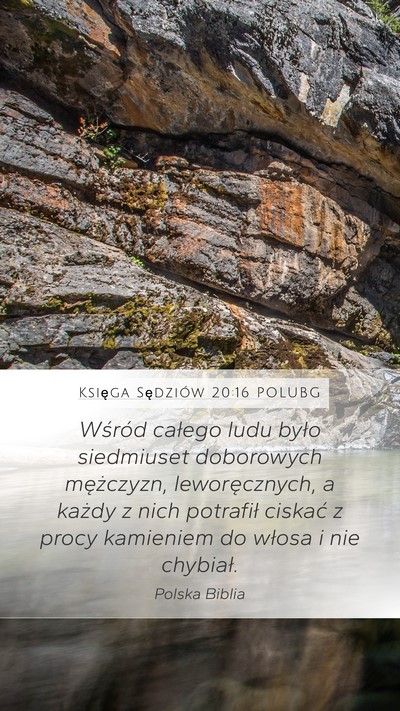 Księga Sędziów 20:16 POLUBG Bible Verse Image