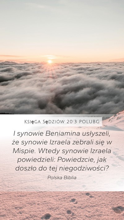 Księga Sędziów 20:3 POLUBG Mobile Phone Wallpaper - I synowie Beniamina usłyszeli, że synowie - Mobile Bible Verse Wallpaper