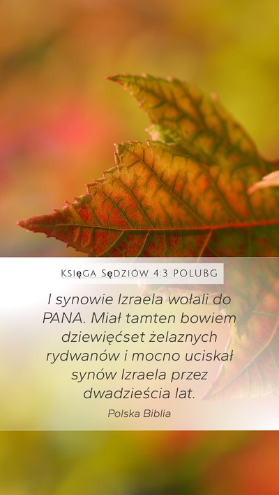 Księga Sędziów 4:3 POLUBG Bible Verse Image