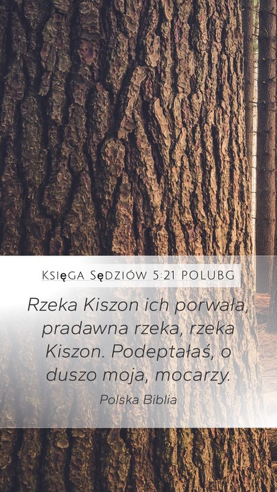 Księga Sędziów 5:21 POLUBG Mobile Phone Wallpaper - Rzeka Kiszon ich porwała, pradawna rzeka, rzeka - Mobile Bible Verse Wallpaper