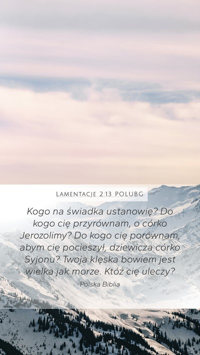 Lamentacje 2:13 POLUBG Mobile Phone Wallpaper - Kogo na świadka ustanowię? Do kogo cię - Mobile Bible Verse Wallpaper