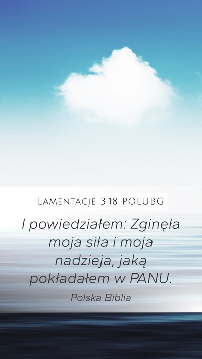 Lamentacje 3:18 POLUBG Mobile Phone Wallpaper - I powiedziałem: Zginęła moja siła i moja - Mobile Bible Verse Wallpaper