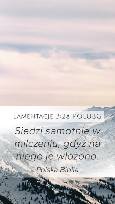 Lamentacje 3:28 POLUBG Bible Verse Image