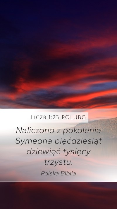 Liczb 1:23 POLUBG Mobile Phone Wallpaper - Naliczono z pokolenia Symeona pięćdziesiąt - Mobile Bible Verse Wallpaper