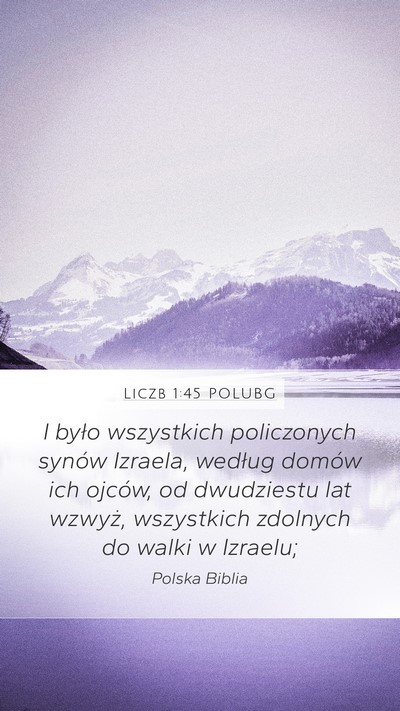 Liczb 1:45 POLUBG Mobile Phone Wallpaper - I było wszystkich policzonych synów Izraela, - Mobile Bible Verse Wallpaper