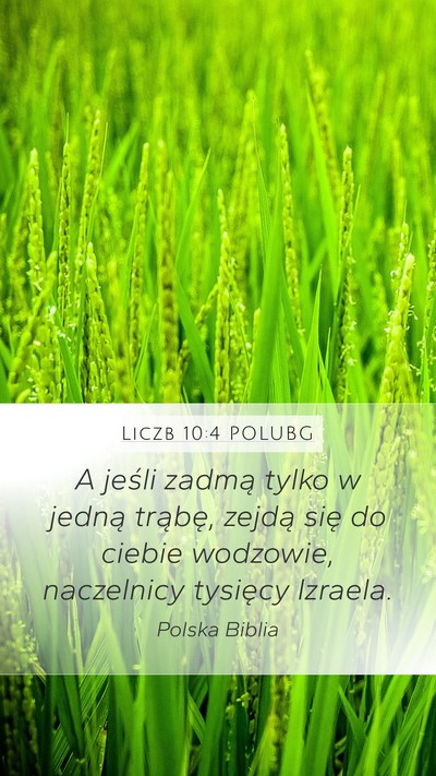 Liczb 10:4 POLUBG Mobile Phone Wallpaper - A jeśli zadmą tylko w jedną trąbę, zejdą - Mobile Bible Verse Wallpaper