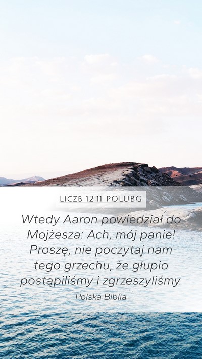 Liczb 12:11 POLUBG Mobile Phone Wallpaper - Wtedy Aaron powiedział do Mojżesza: Ach, mój - Mobile Bible Verse Wallpaper