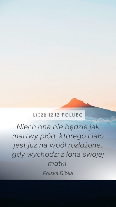 Liczb 12:12 POLUBG Mobile Phone Wallpaper - Niech ona nie będzie jak martwy płód, którego - Mobile Bible Verse Wallpaper