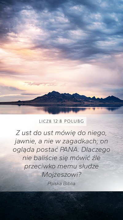 Liczb 12:8 POLUBG Bible Verse Image