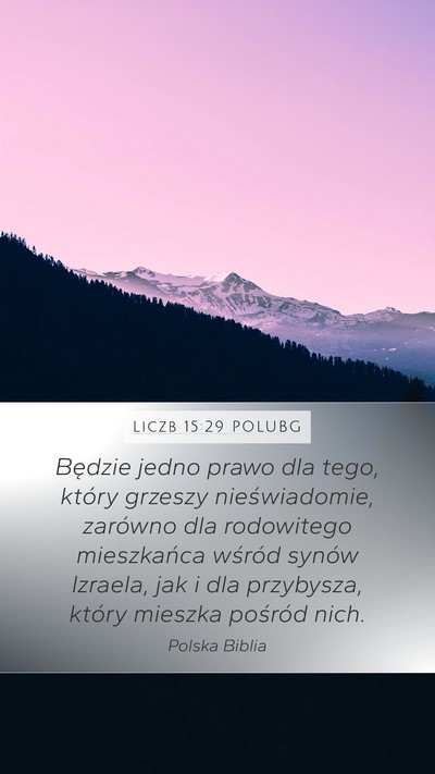 Liczb 15:29 POLUBG Bible Verse Image