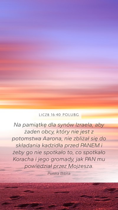 Liczb 16:40 POLUBG Bible Verse Image